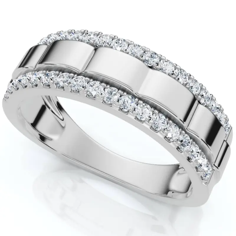 1/2Ct Men's Diamond Ring In 10K White Or Yellow Gold 1
