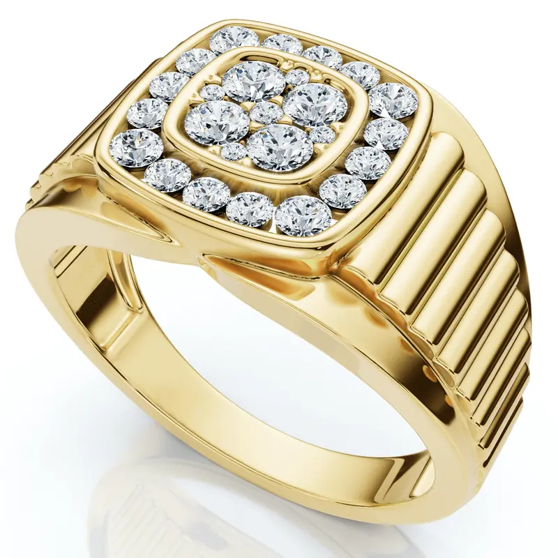 1/2Ct Men's Everett Diamond Wedding Ring 10K Gold Anniversary Band Lab Grown 1