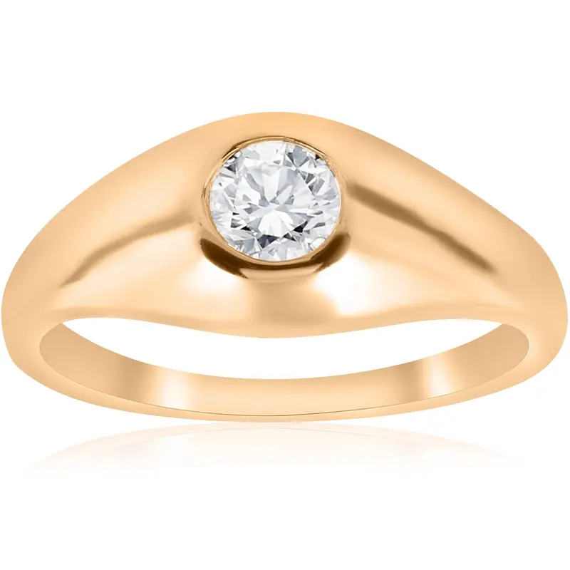 1/2Ct Mens Solitaire Diamond Solitaire Engagement Wedding Ring Gold Lab Grown Size Selectable 1