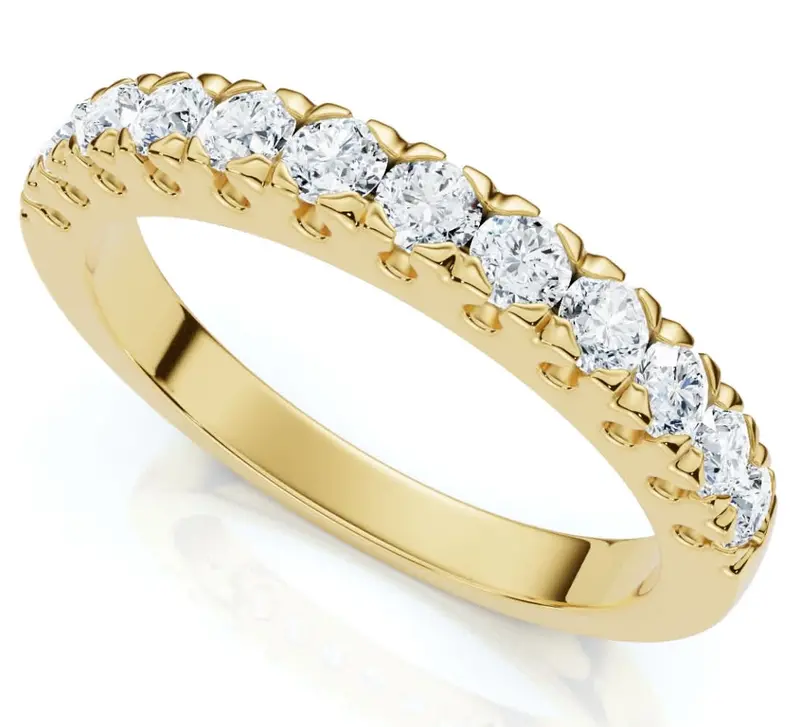 1/2Ct Pave Diamond Wedding Anniversary Stackable Ring Gold Lab Grown 1
