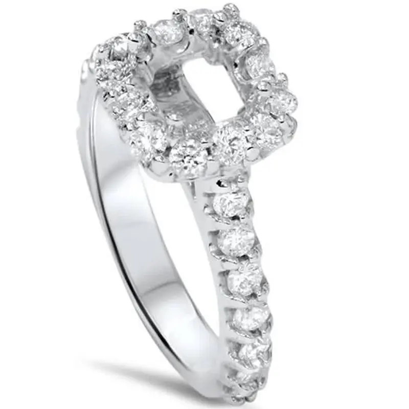 1/2Ct Princess Cut Engagement Diamond Ring Setting 14K White Gold Size Selectable 1