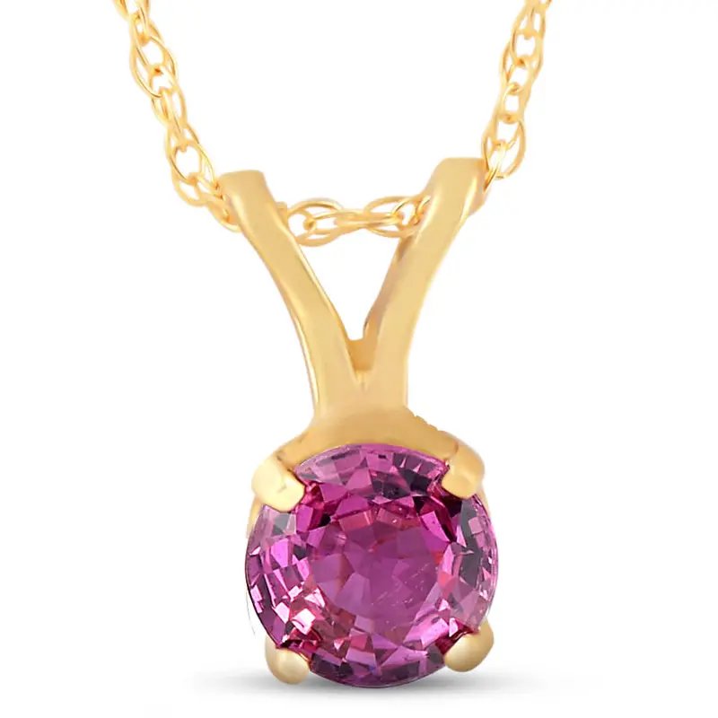 1/2Ct Ruby Solitaire Pendant 14K Yellow Gold 1