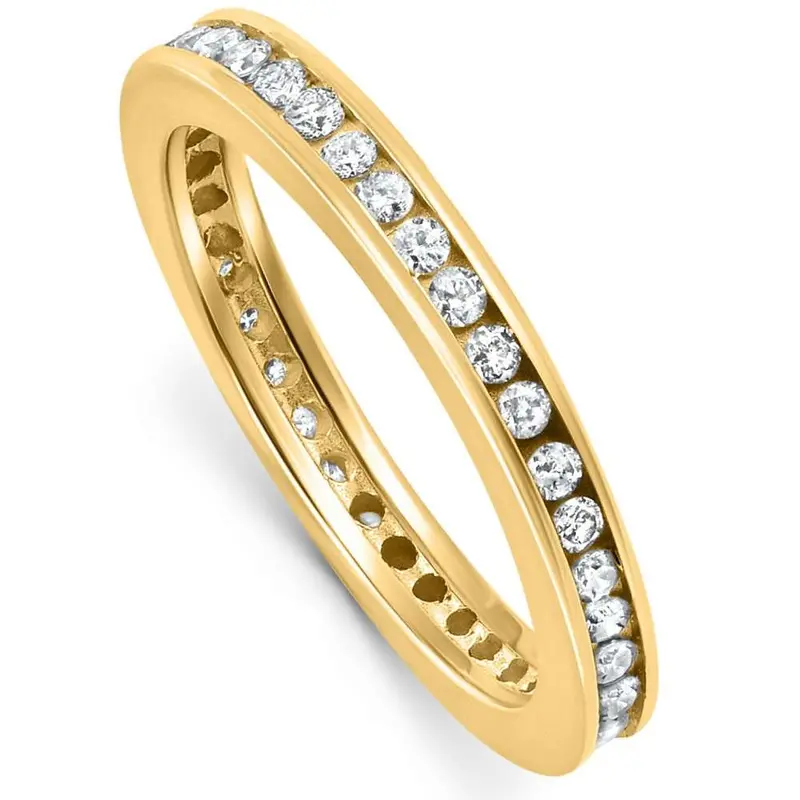 1/2Ct Tw Channel Set Lab Grown Diamond Eternity Wedding Stackable Ring 14K Gold 1