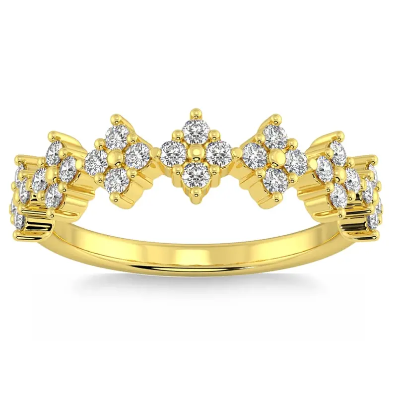 1/2Ct Tw Round Cut Diamond Wedding Ring 14K Gold Stackable Band Lab Grown 1