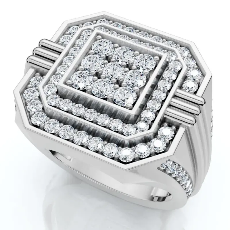 1 3/4Ct Diamond Men's Anniversary Ring White, Yellow, Or Rose Gold Lab Grown 3