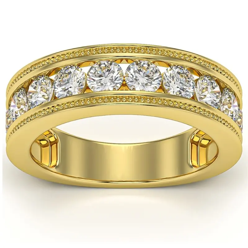 1 3/4Ct Diamond Men's Ring In 10K White, Yellow, Or Rose Gold 5