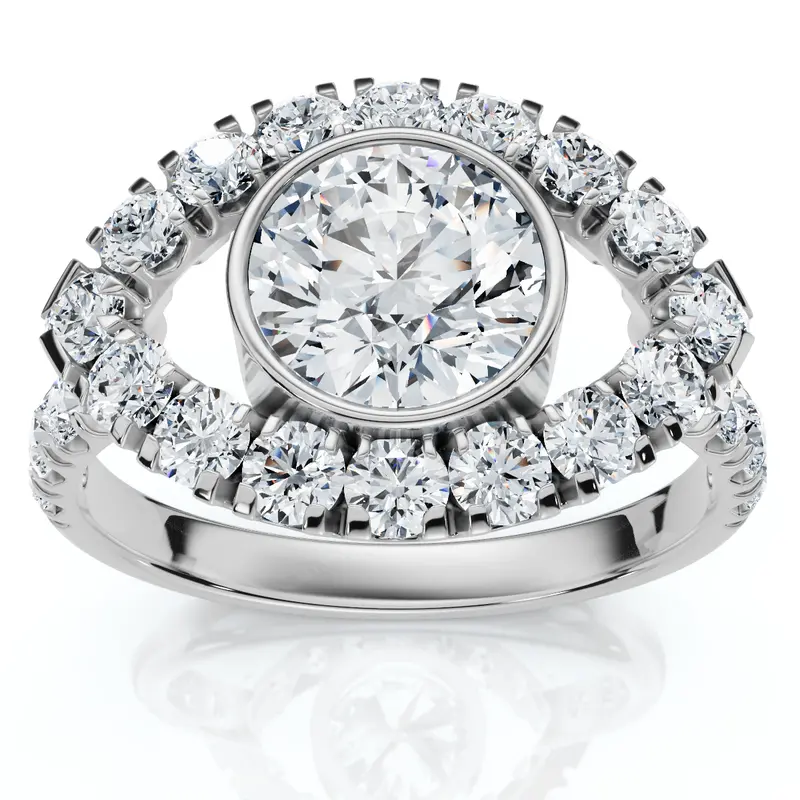 1 3/4Ct Eye Diamond Ring 14K Gold Lab Grown 1