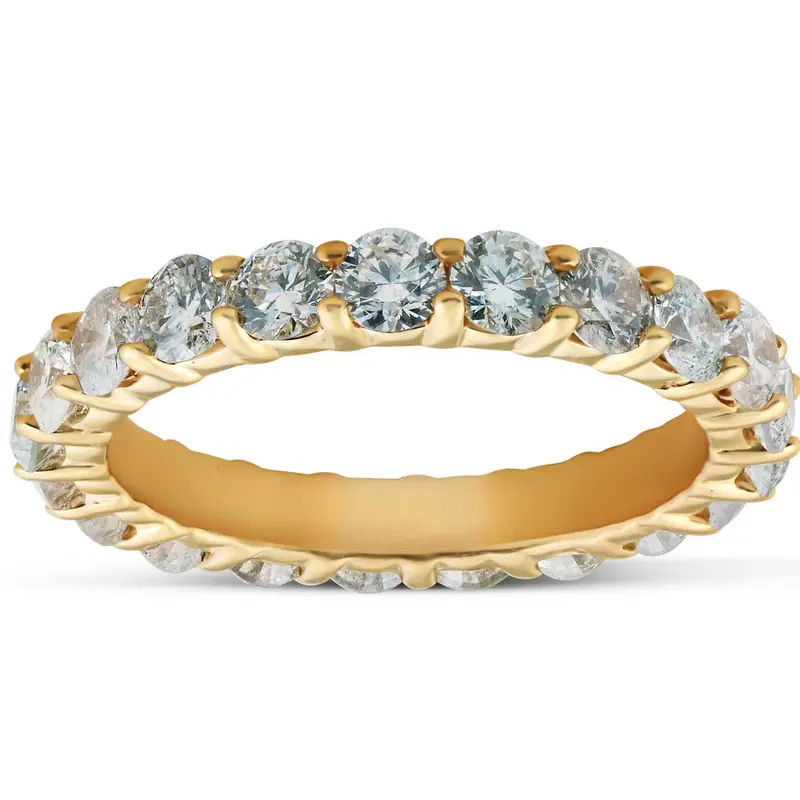 1 3/8 Ct Tdw Diamond Eternity Ring Shared Prong Anniversary Band 14K Yellow Gold 1