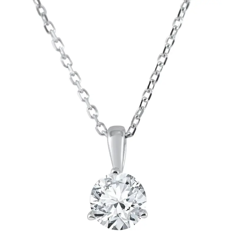 1/3 Ct Solitaire Lab Grown Diamond Pendant Available In 14K And Platinum 1