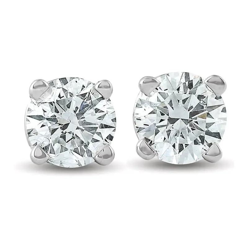 1/3 Ctw 14K White Gold Diamond Stud Earrings 1