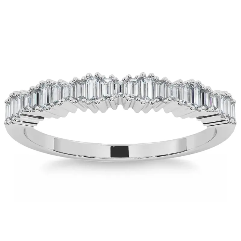 1/3Ct Baguette Cut Designed Anniversary Band 14K Gold Lab Grown 1