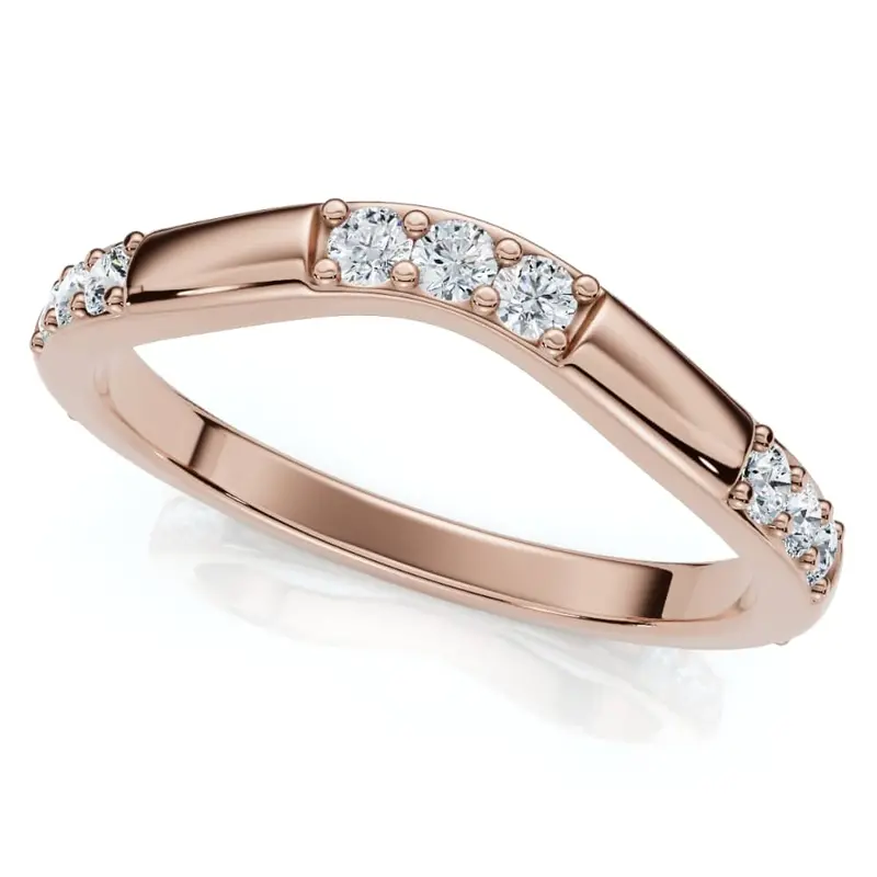 1/3Ct Diamond Contour Wedding Guard Ring Womens Band 14K Gold Lab Grown 1