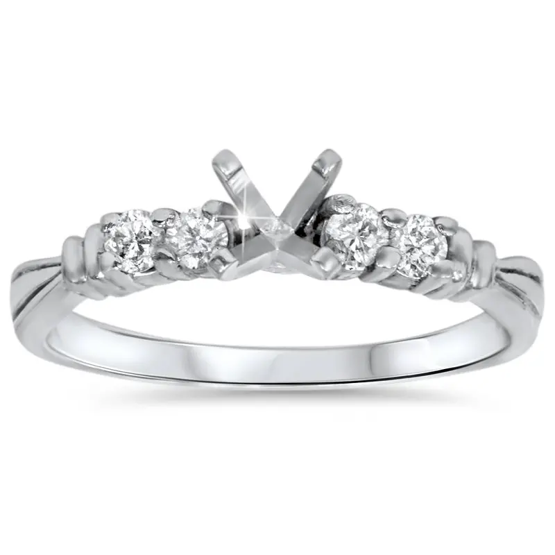 1/3Ct Diamond Engagement Semi Mount Ring Setting 14K Size Selectable 1