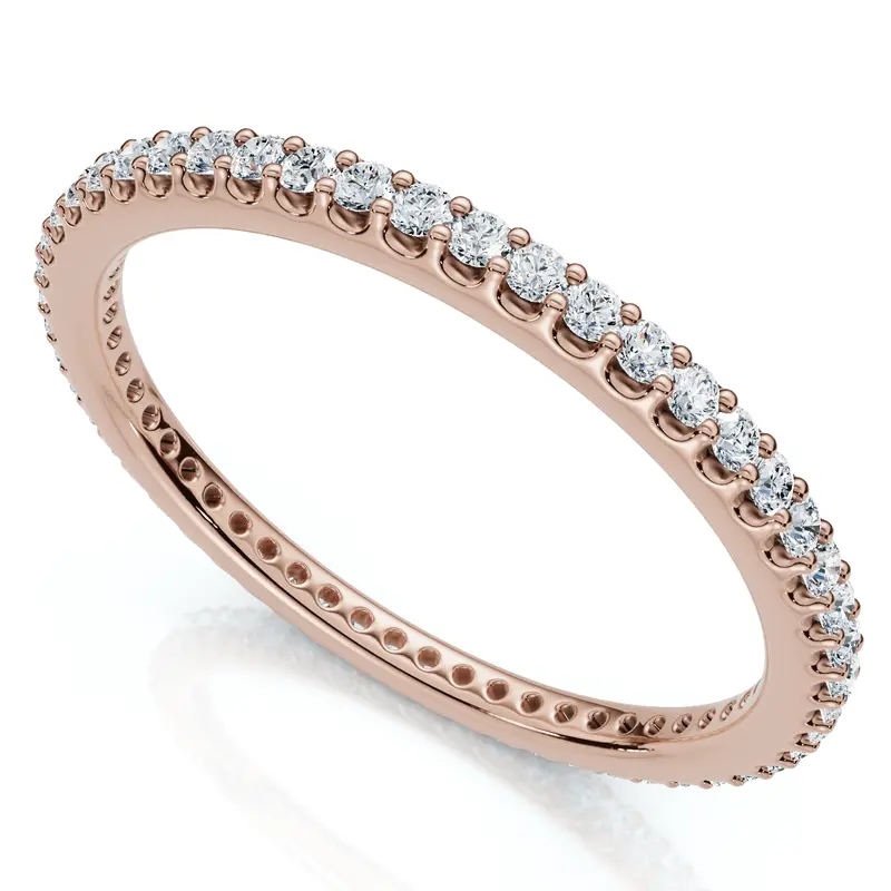 1/3Ct Diamond Eternity Ring Stackable Wedding Band Gold Lab Grown 1
