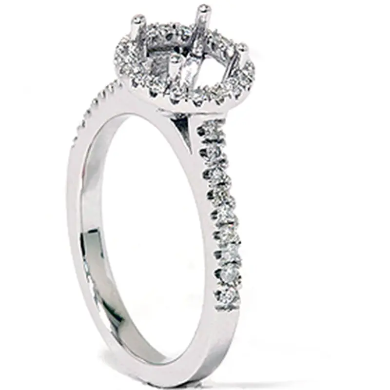 1/3Ct Pave Diamond Engagement Semi Mount Ring 14K White Gold Size Selectable 1