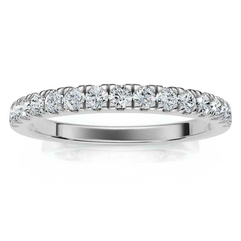 1/3Ct Pave Diamond Wedding Ring 14K White Gold Size Selectable 1