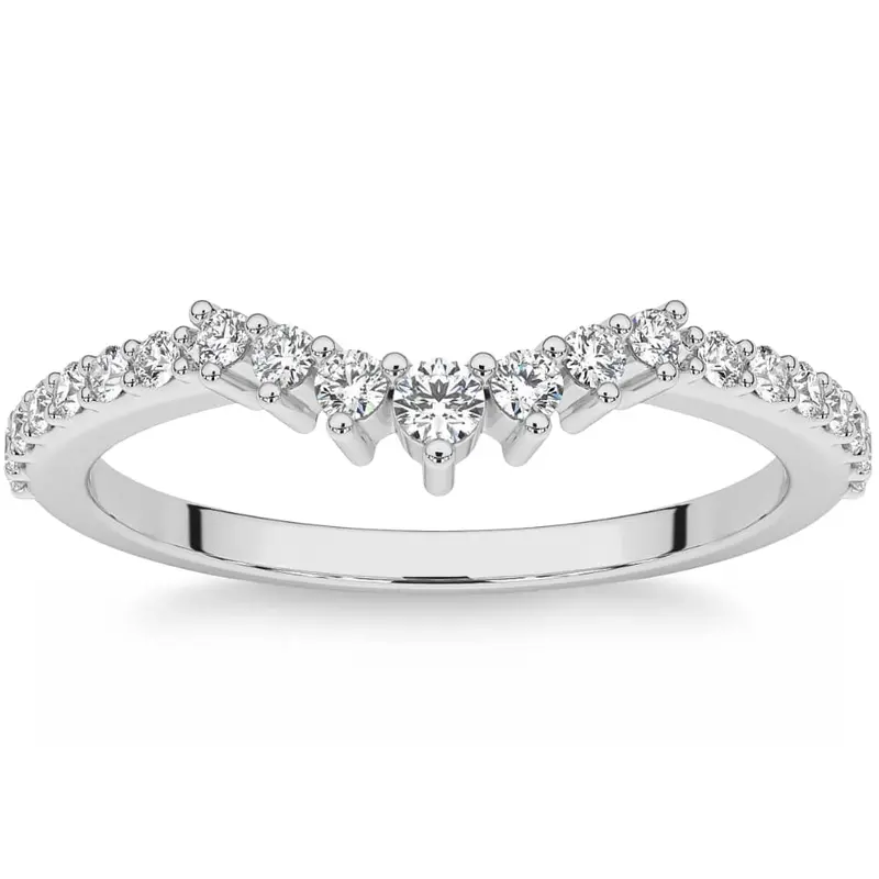 1/3Ct Round Cut Wedding Ring Anniversary Band 14K Gold Lab Grown 1