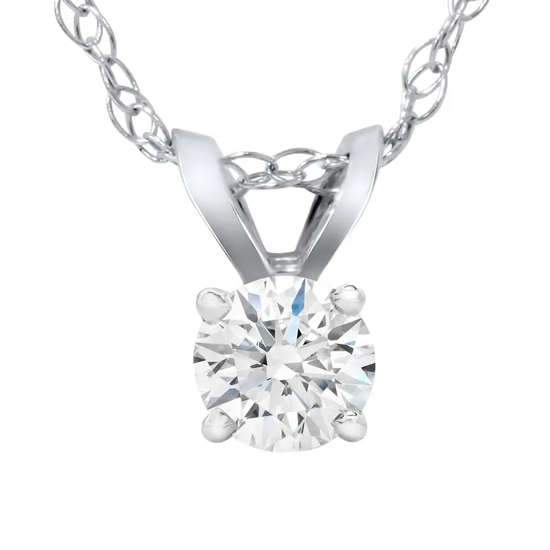 1/4 Carat Solitaire Lab Grown Diamond Pendant 14K White Gold 1