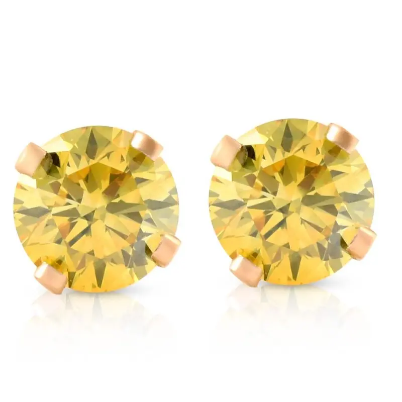 1/4 Ct T.W. Fancy Canary Yellow Lab Diamond Studs 14K Yellow Gold Lab Grown 1
