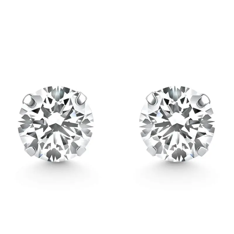 1/4 Ct Tw Small Diamond Studs 14K White Gold Lab Grown Size: Small 1