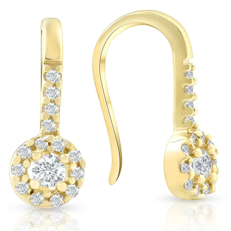 1/4Ct Diamond Earrings Yellow Gold 1