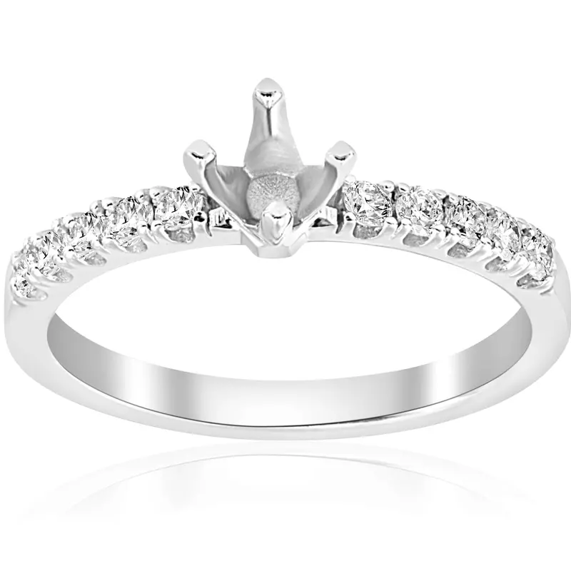 1/4Ct Diamond Engagement Ring Setting 14K White Gold Mount 1
