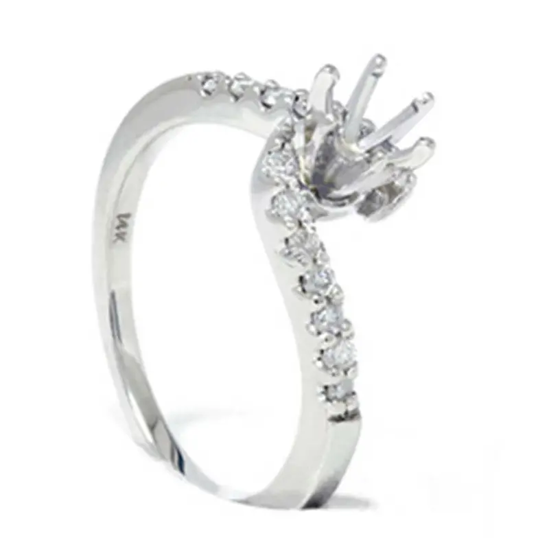 1/4Ct Diamond Engagement Ring White Gold Setting 14K Size Selectable 1
