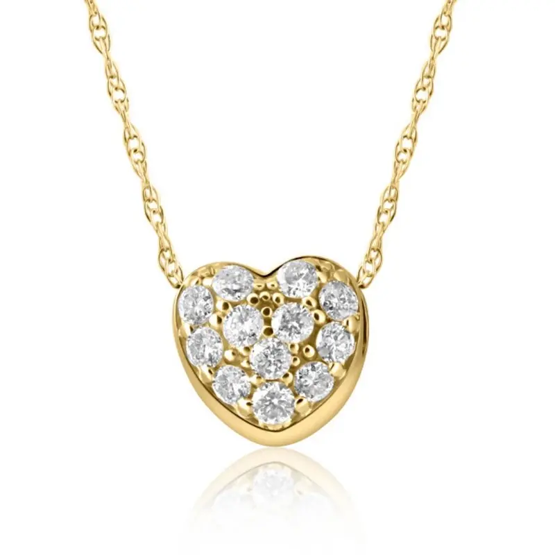 1/4Ct Diamond Petite Diamond Pendant Necklace In 14K White, Yellow, Or Rose Gold 1