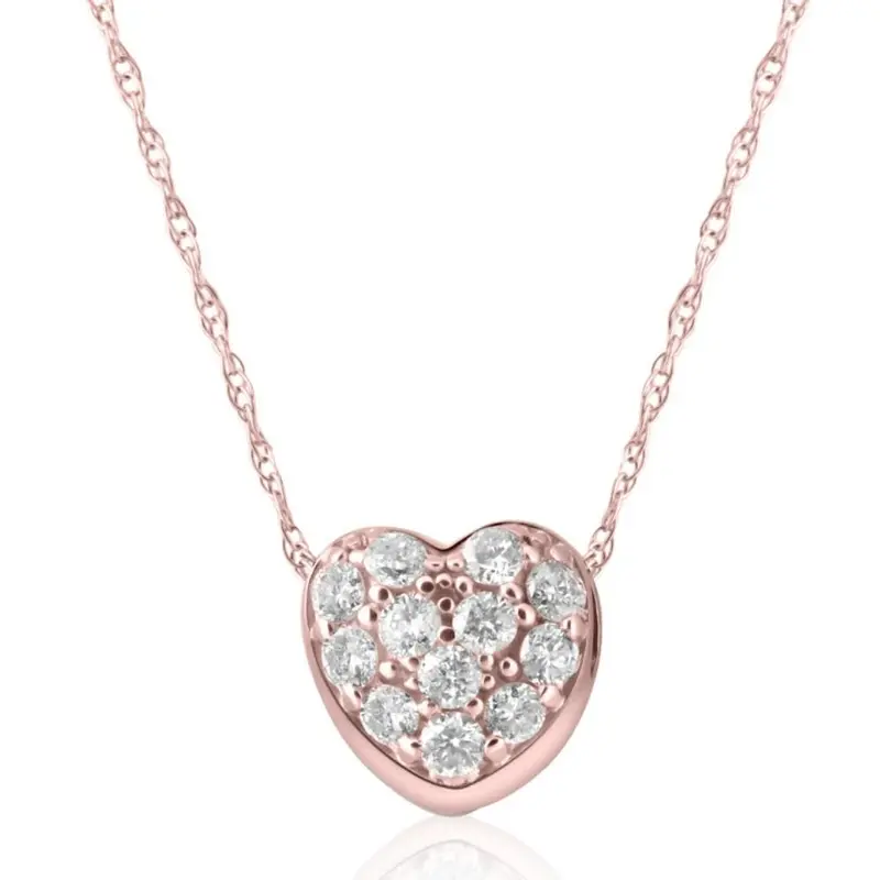 1/4Ct Diamond Petite Diamond Pendant Necklace In 14K White, Yellow, Or Rose Gold 1