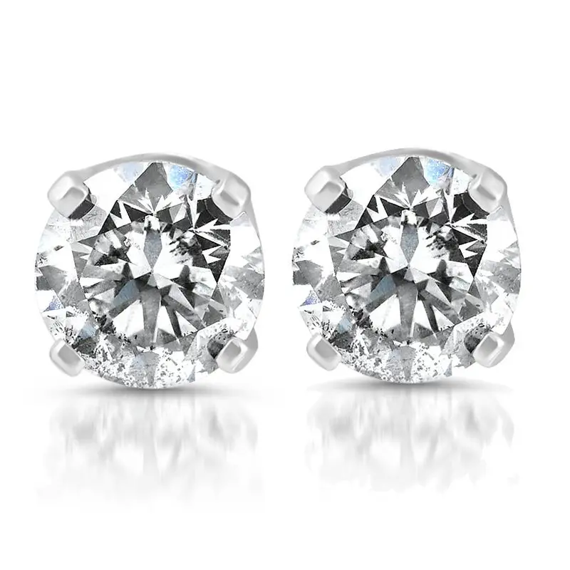 1/4Ct Diamond Stud Earrings 14K White Gold 1