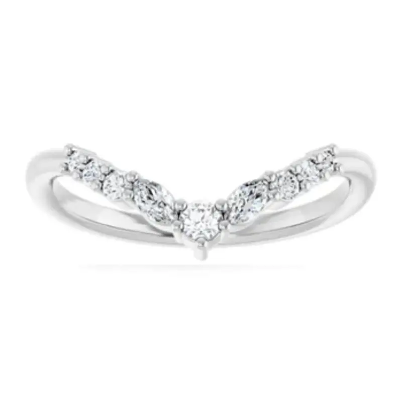 1/4Ct Marquise Cut Wedding Ring Anniversary Band 14K Gold Lab Grown 1
