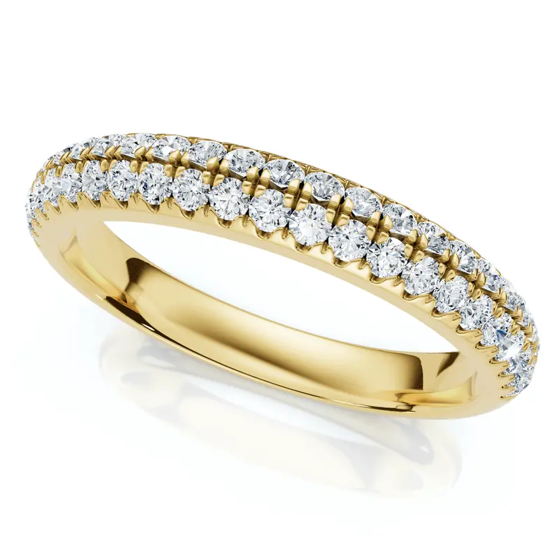 1/4Ct Micro Pave Diamond Wedding Ring 1/2 Eternity Band 14K Gold Lab Grown 1