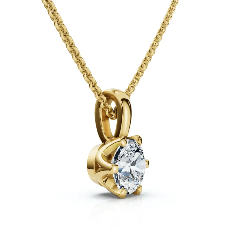 1/4Ct Round Solitaire Brilliant Cut Lab Grown Diamond Pendant 18" Necklace 1