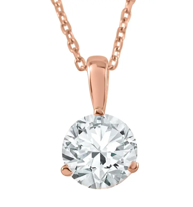 1/5 Ct Solitaire Lab Grown Diamond Pendant Available In 14K And Platinum 1