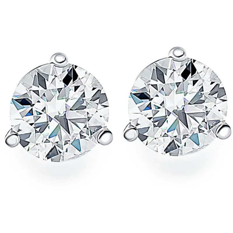 1.50Ct Round Brilliant Cut Natural Quality Vs2-Si1 Diamond Stud Earrings In 14K Gold Martini Setting 1