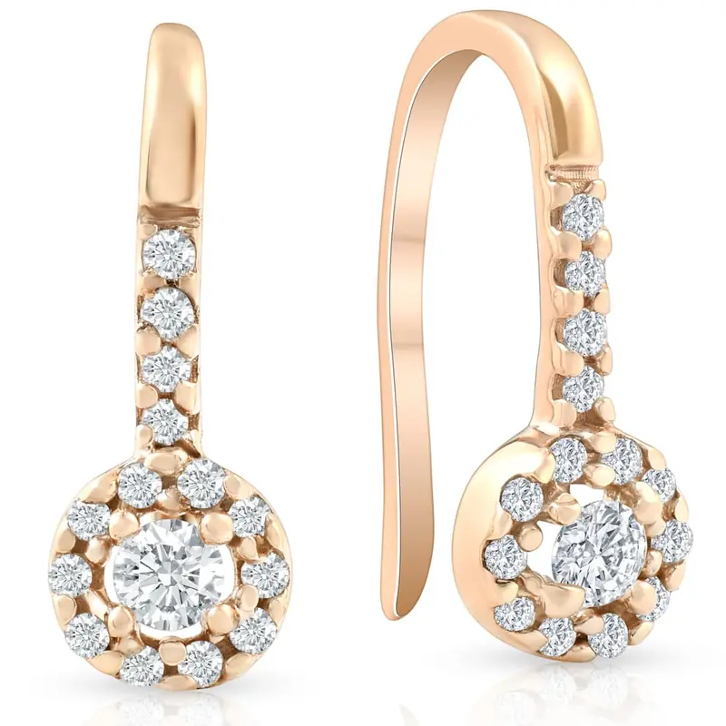 1/5Ct Diamond Earrings Rose Gold 1