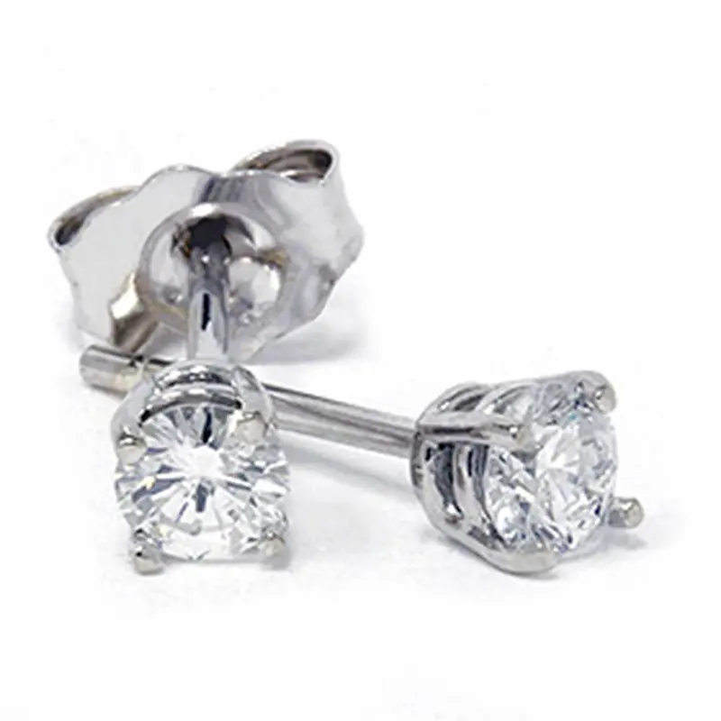 1/5Ct Round Diamond Studs Earrings 14K White Gold 1