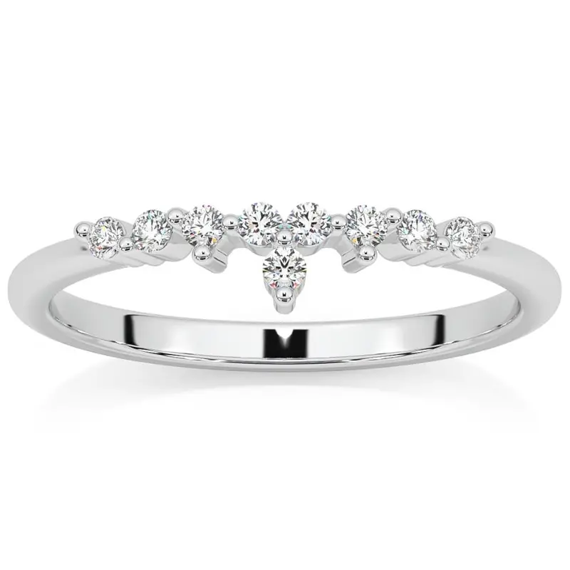 1/5Ct Stackable Diamomnd Anniversary Ring Wedding Band 14K Gold Lab Grown 1
