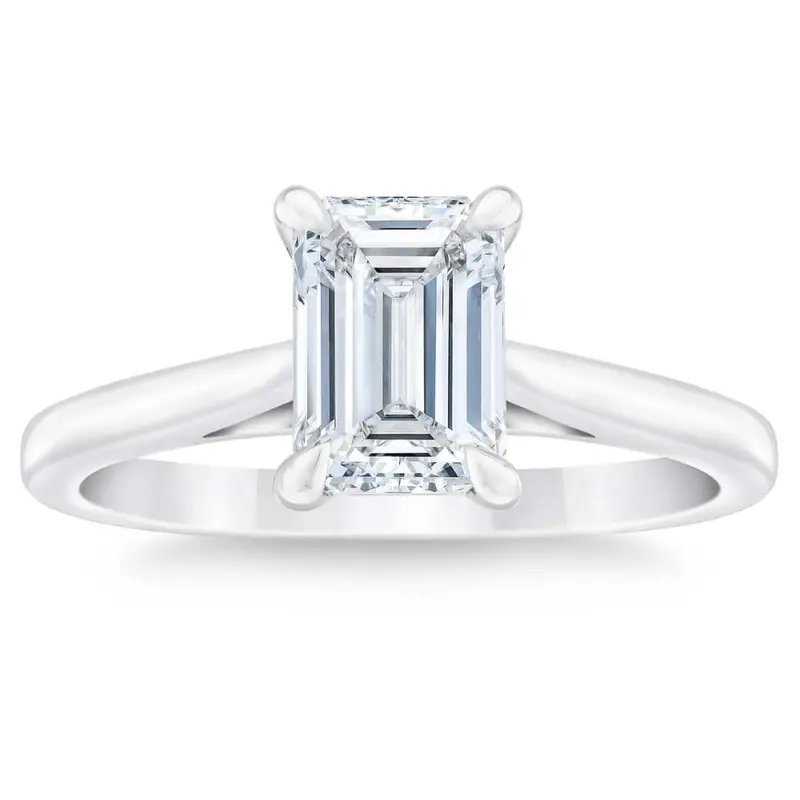 1 Carat - 5 Carat Lab Grown Diamond Solitaire Engagement Ring 14K White Gold Sz7 1