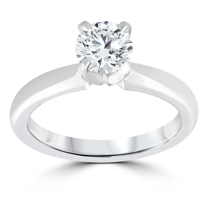 1 Ct Diamond Solitaire Round Brilliant Cut Natural Real 14K White Gold Sz7 Size: 7 1