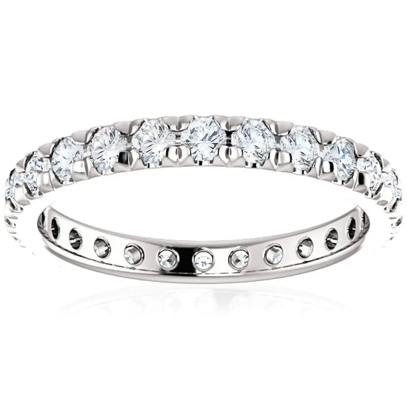 1 Ct Diamond Wedding Eternity Ring 14K White Gold 1