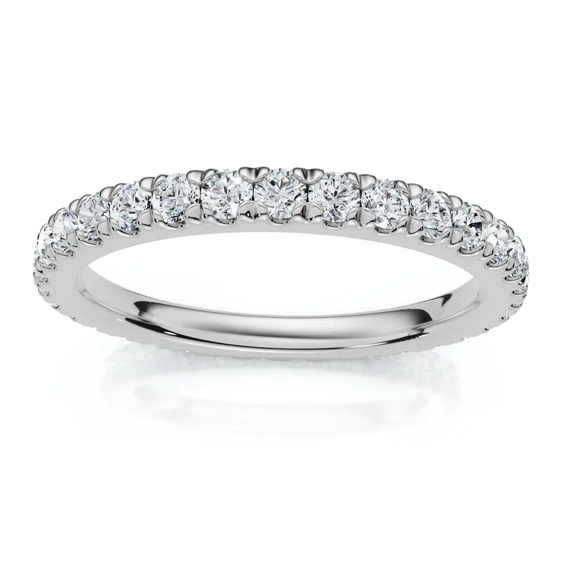 1 Ct Diamond Wedding Eternity Ring Lab Grown 14K White Gold 1