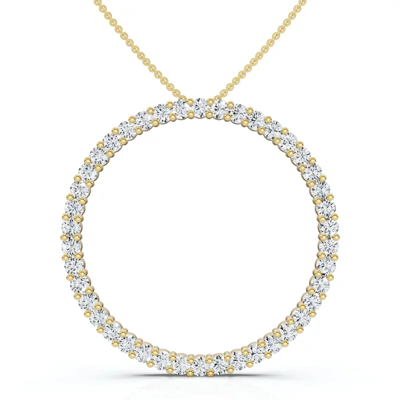 1 Ct Real Diamond Circle Of Life Eternity Round Pendant 14K White Or Yellow Gold 1