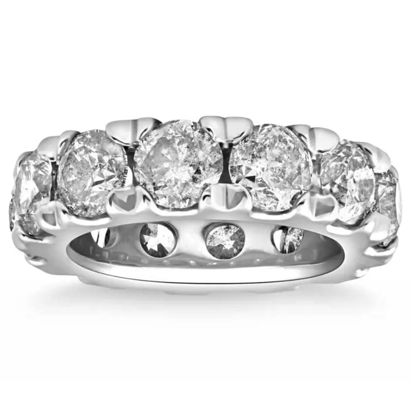 10 1/2 Carat (Ctw) Natural Diamond Eternity Ring In White Gold 1