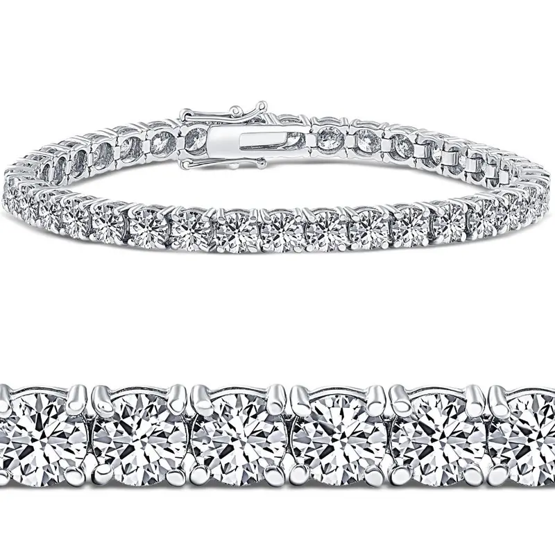 10 Ct Lab-Created Diamond Tennis Bracelet 14K White Gold 7" 1