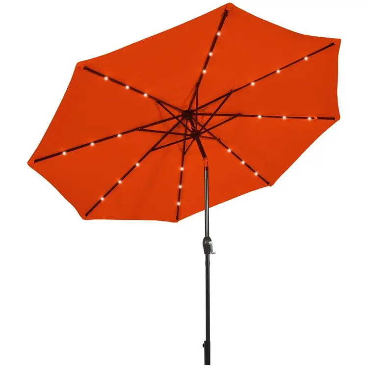 10 Feet Outdoor Patio Umbrella With Bright Solar Led Lights 1