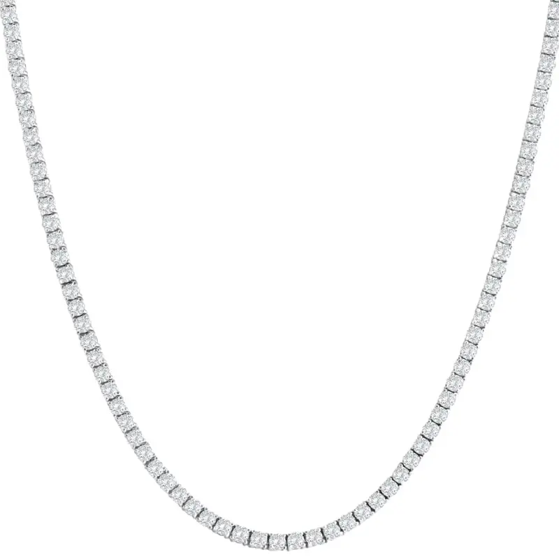 10Ct Tw Lab Grown Diamond Tennis Necklace 14K White Gold 16.5" 1