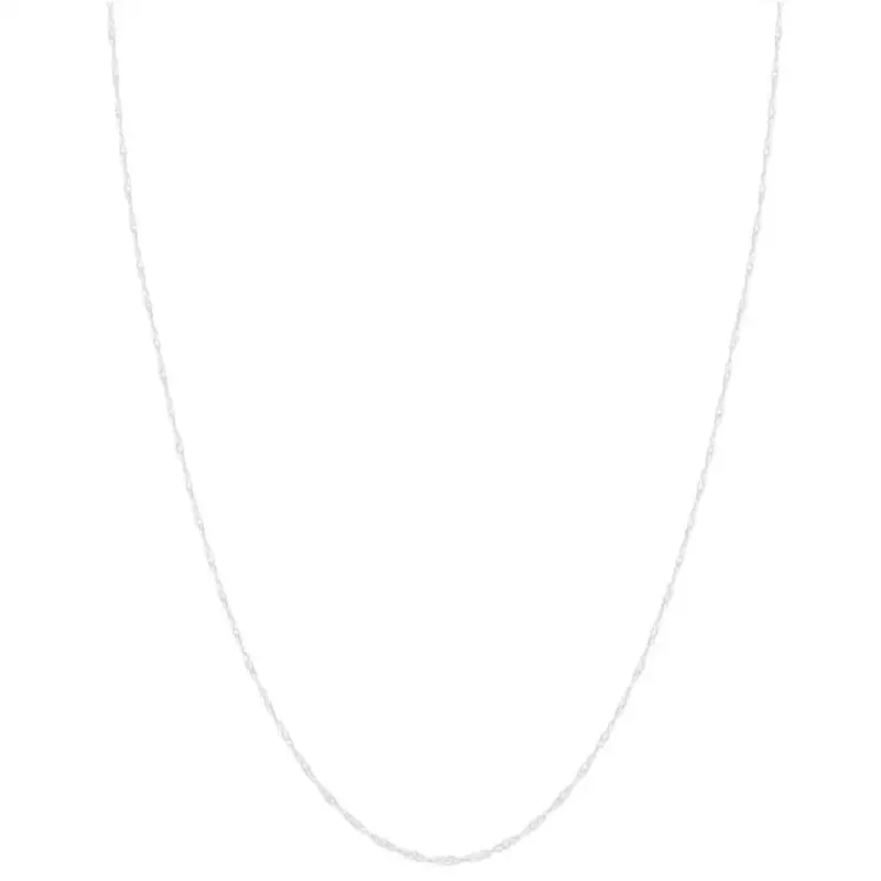 10K White Gold 1-Millimeter Singapore Chain (18-Inch) 1