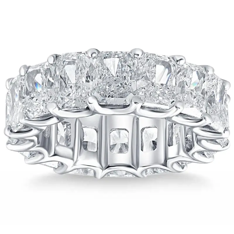 11 1/2Ct Tw Radiant Cut Diamond Eternity Ring 14K Gold Or Platinum Lab Grown 1