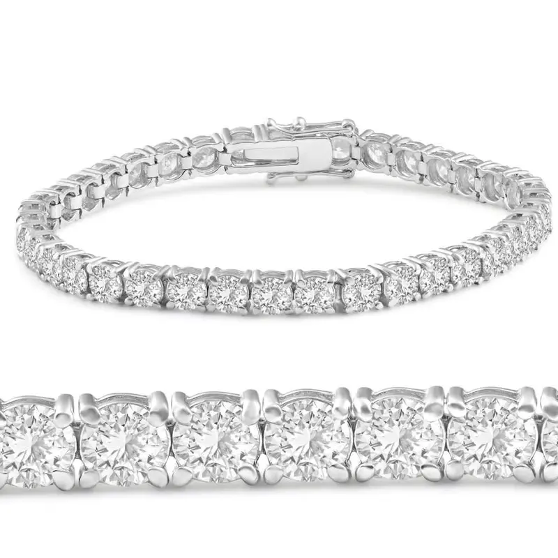 12Ct Diamond Tennis Bracelet 14K White Gold 7" Lab Grown 1